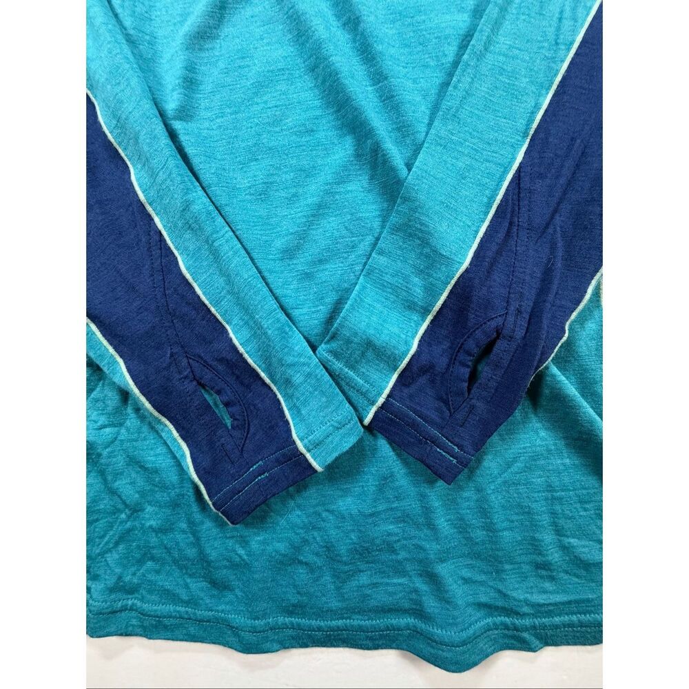 Stoic Merino Wool Base Layer Top Women’s Size Large Blue Long Sleeve Thumbholes - Picture 4 of 10